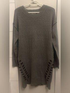 Grey Long Knit Sweater Dress Size M